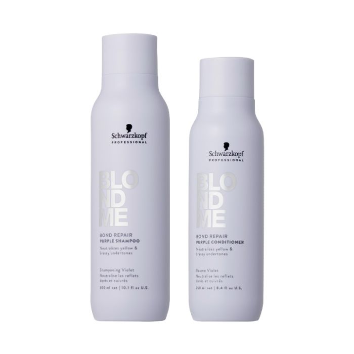 Schwarzkopf BlondMe Bond Repair Purple Shampoo 300ml + Conditioner 250ml main product photo
