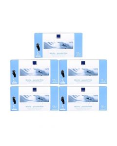 5x Abena Nitril-Handschoenen Classic poedervrij Maat L zwart 100st