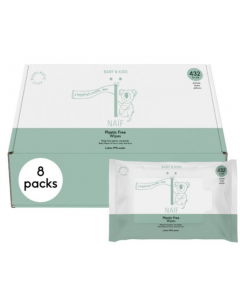 Naïf Baby &amp; Kids Plastic Free Baby Wipes Box 8x54st