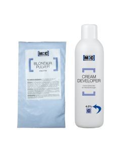 M:C Blondeerpoeder in zak blauw 500gr + Ontwikkelaar 4.0% 1000ml