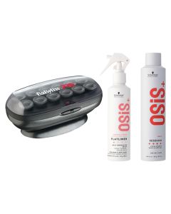 Babyliss PRO Krulset 12 jumboroller + Schwarzkopf OSiS+ Flatliner 200ml + OSiS+ Session Hairspray 500ml