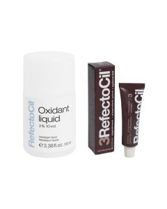 Refectocil Wenkbrauwverf 3 natuurbruin 15ml + Refectocil Liquid ontwikkelaar 3% 100ml