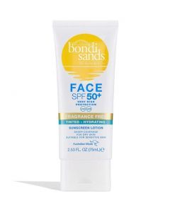 Bondi Sands Sunscreen Face Lotion SPF 50+ F/F Tinted - Hydrating 75ml