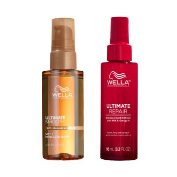 Wella Miracle Duo - Ultimate Smooth Miracle Oil Serum 100ml + Ultimate Repair Miracle Hair Rescue Treatment 95ml